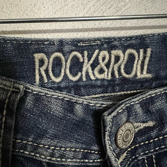 ROCK & ROLL DENIM Classic Boyfriend Straight Leg Jeans Dark Wash Women's 26 x 30 - Picture 3 of 8